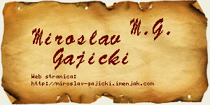Miroslav Gajicki vizit kartica